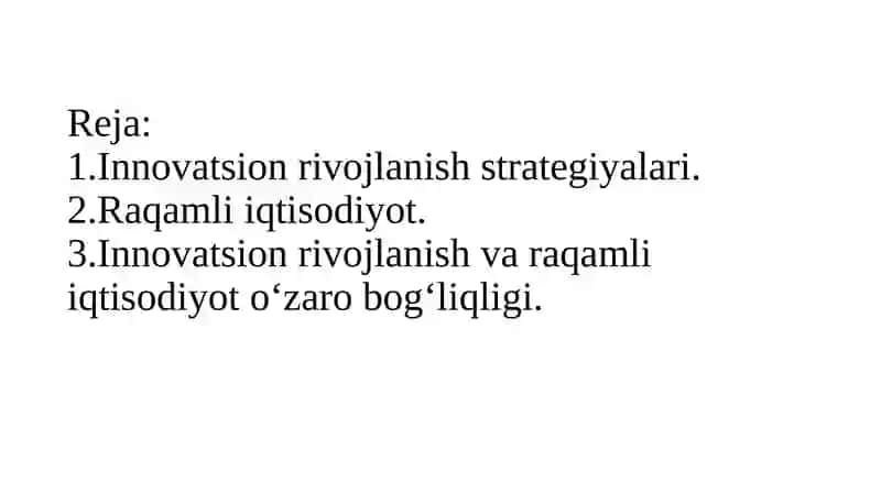 Innovatsion rivojlanish strategiyalari 2