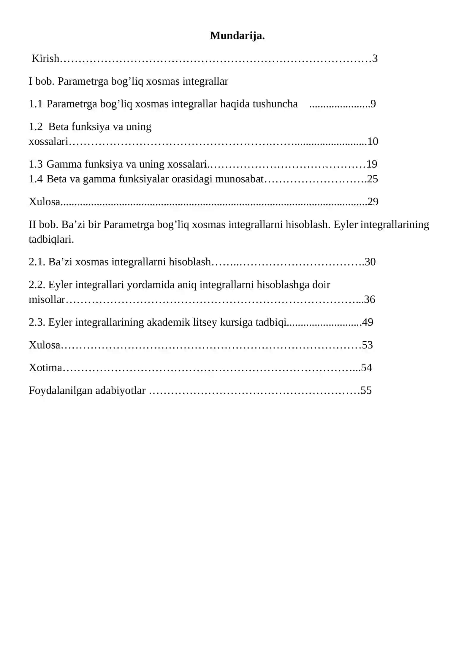 Matematik Analiz Kurs Ishi 2