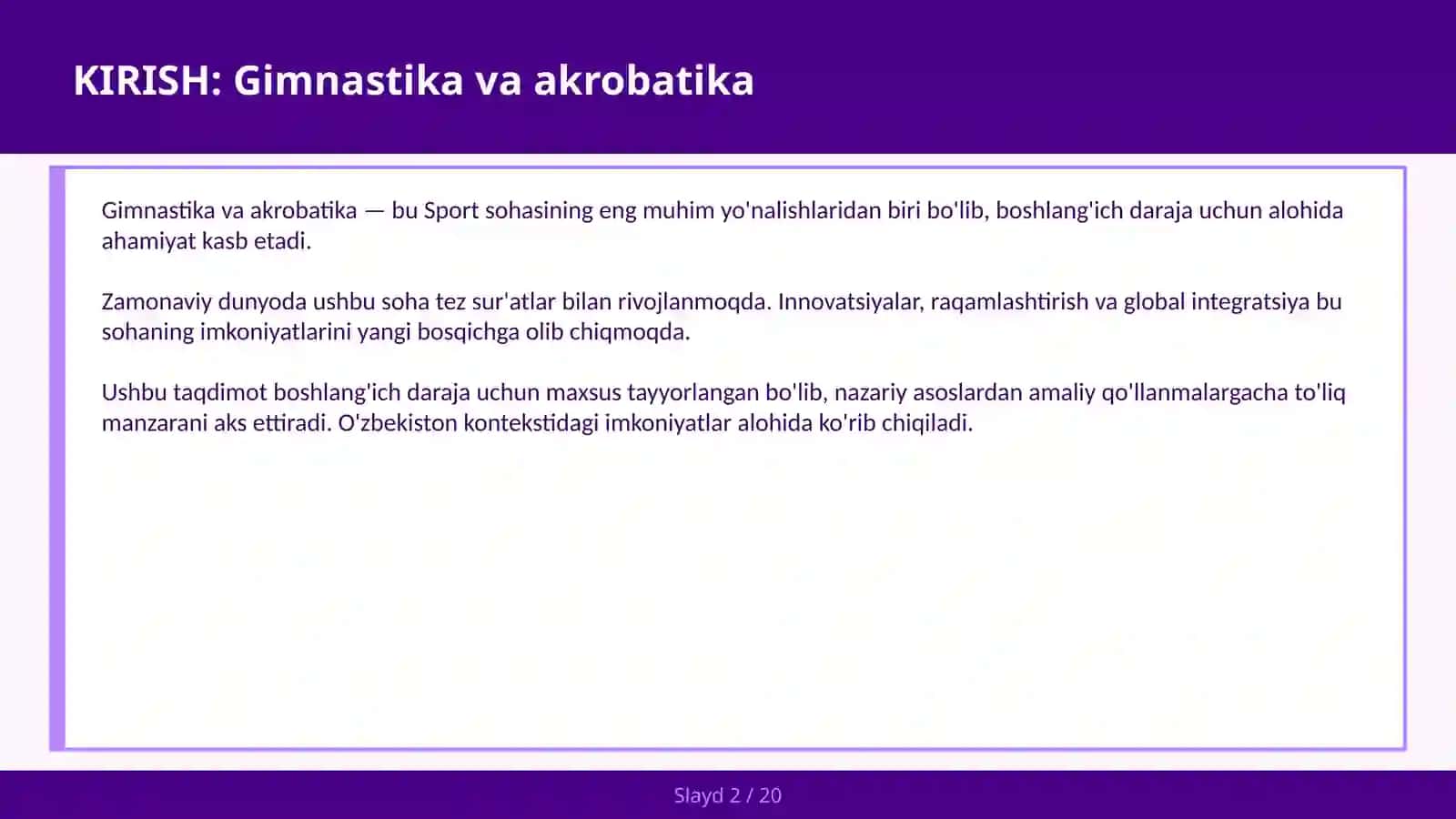 Gimnastika va akrobatika 2