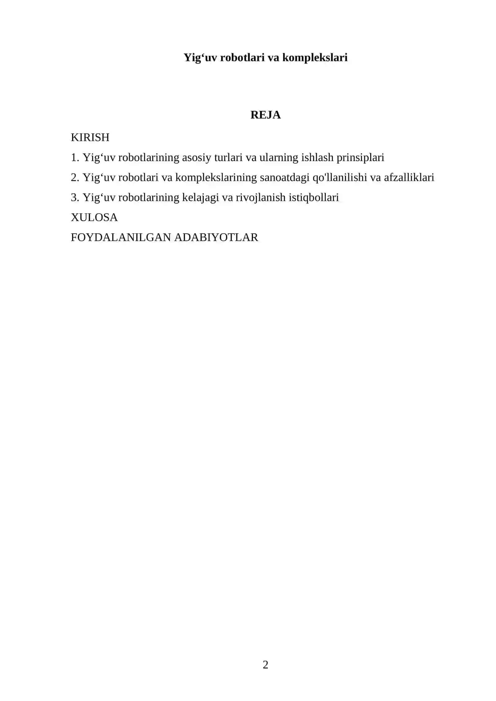 Yigʻuv robotlari va komplekslari 2