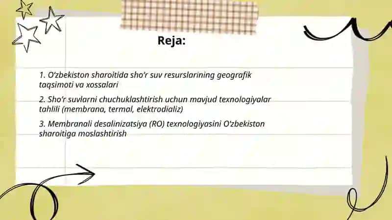 Sho'r suvlarni chuchuklashtirish gʻoyasi 2