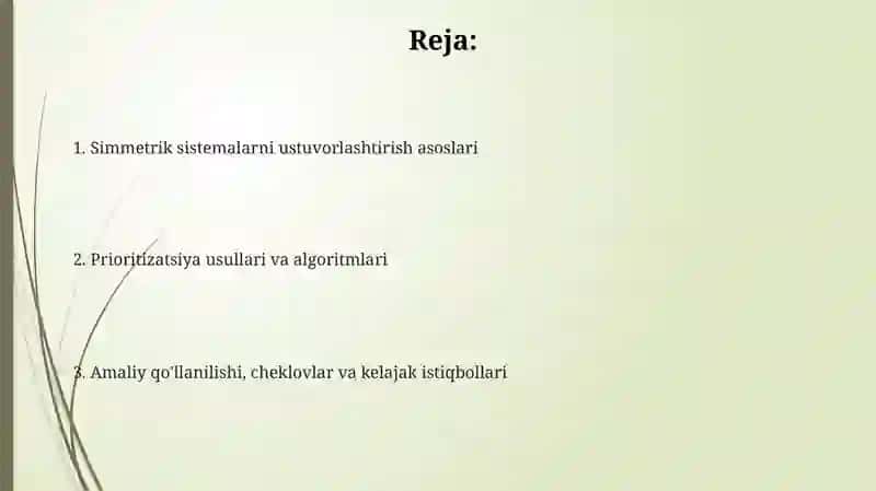 Simmetrik tizimlar 2