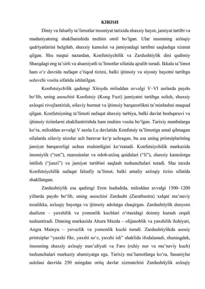 Konfutsiychilik va Zardushtiylik dini 2