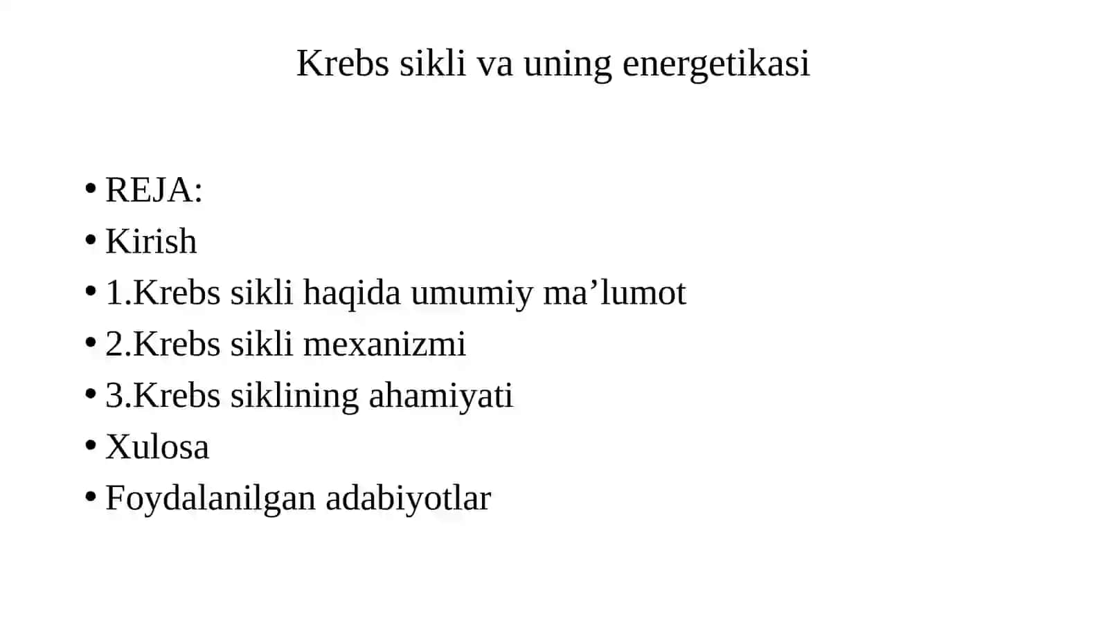 KREBS SIKLI VA UNING ENERGETIKASI 2