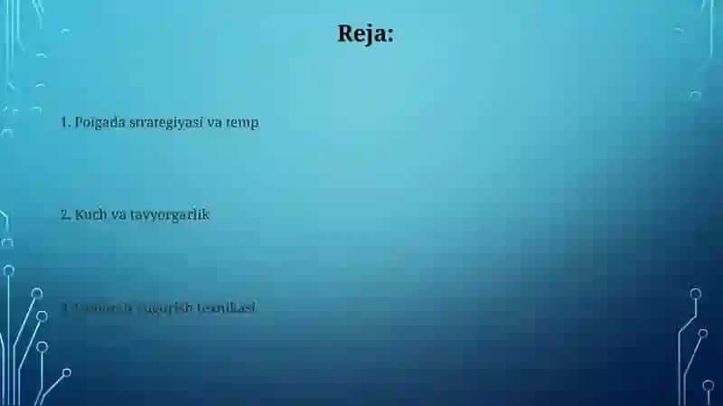 O'rta masofaga yugurish texnikasini o'rgatish 2