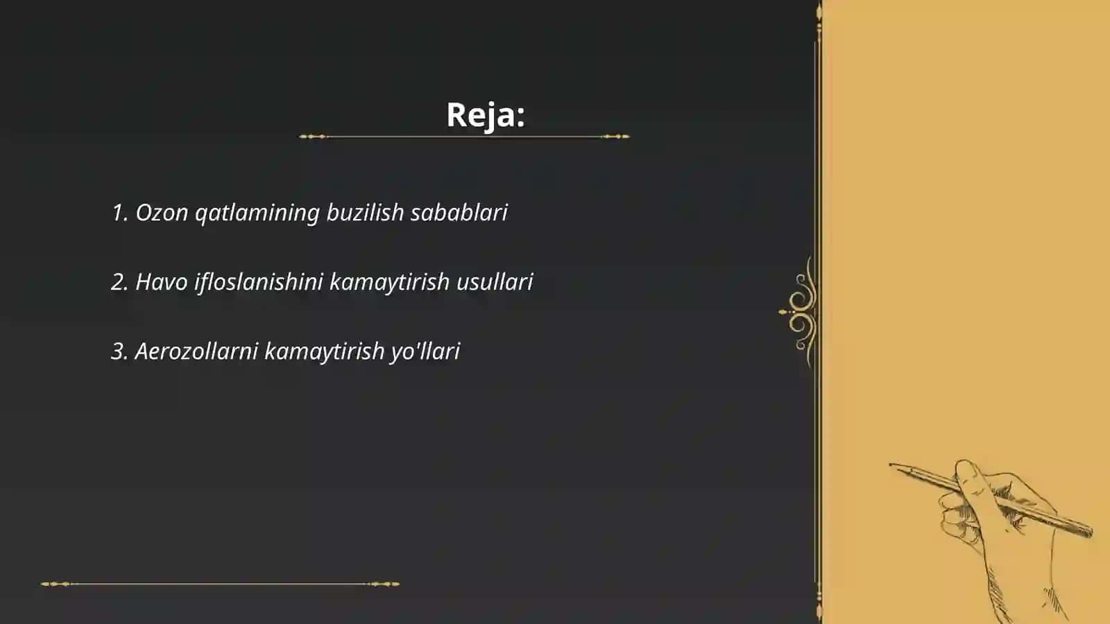 Ozon tuynigini yo'qotish yo'llari 2
