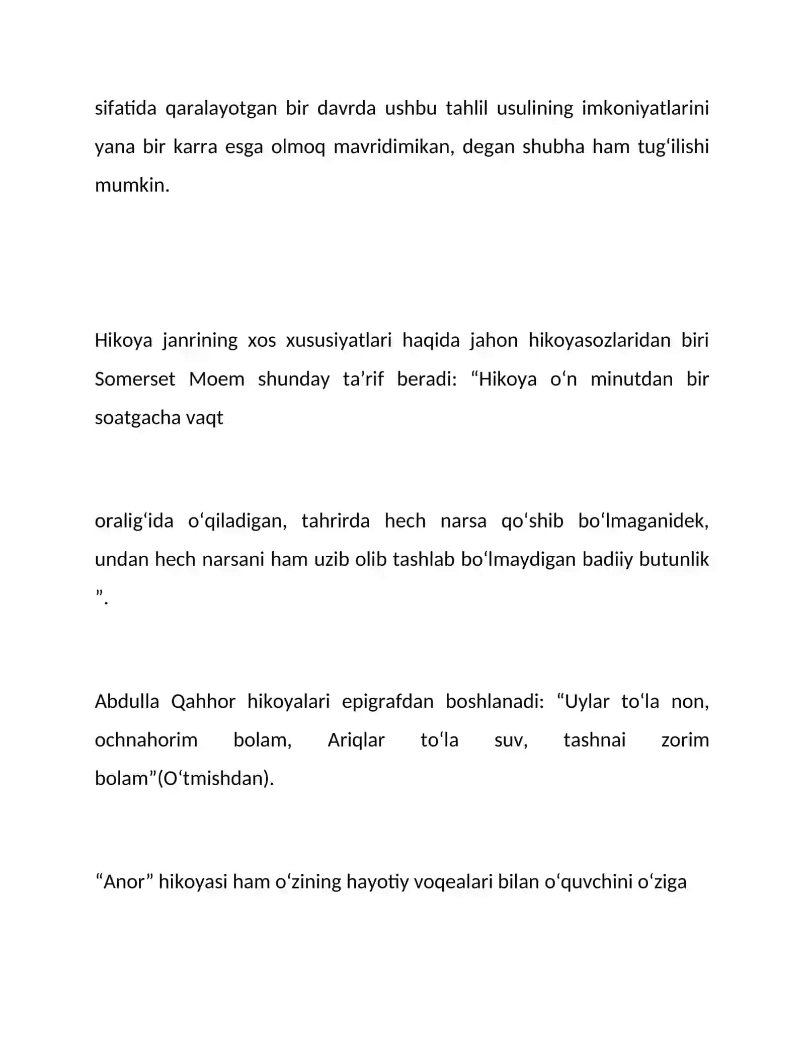 "Anor" hikoyasi tahlil 2