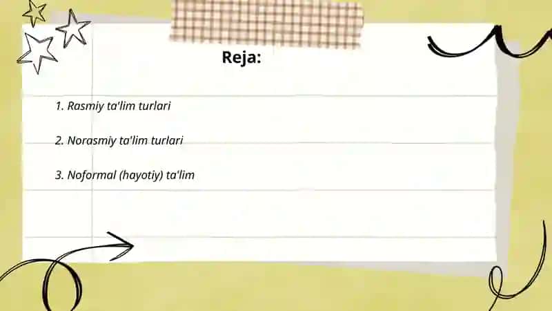 Ta'lim turlari va taʼlimni tashkil etish shakllari 2