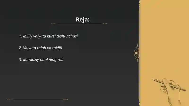 Milliy valyuta kursi va unga ta’sir etuvchi omillar 2