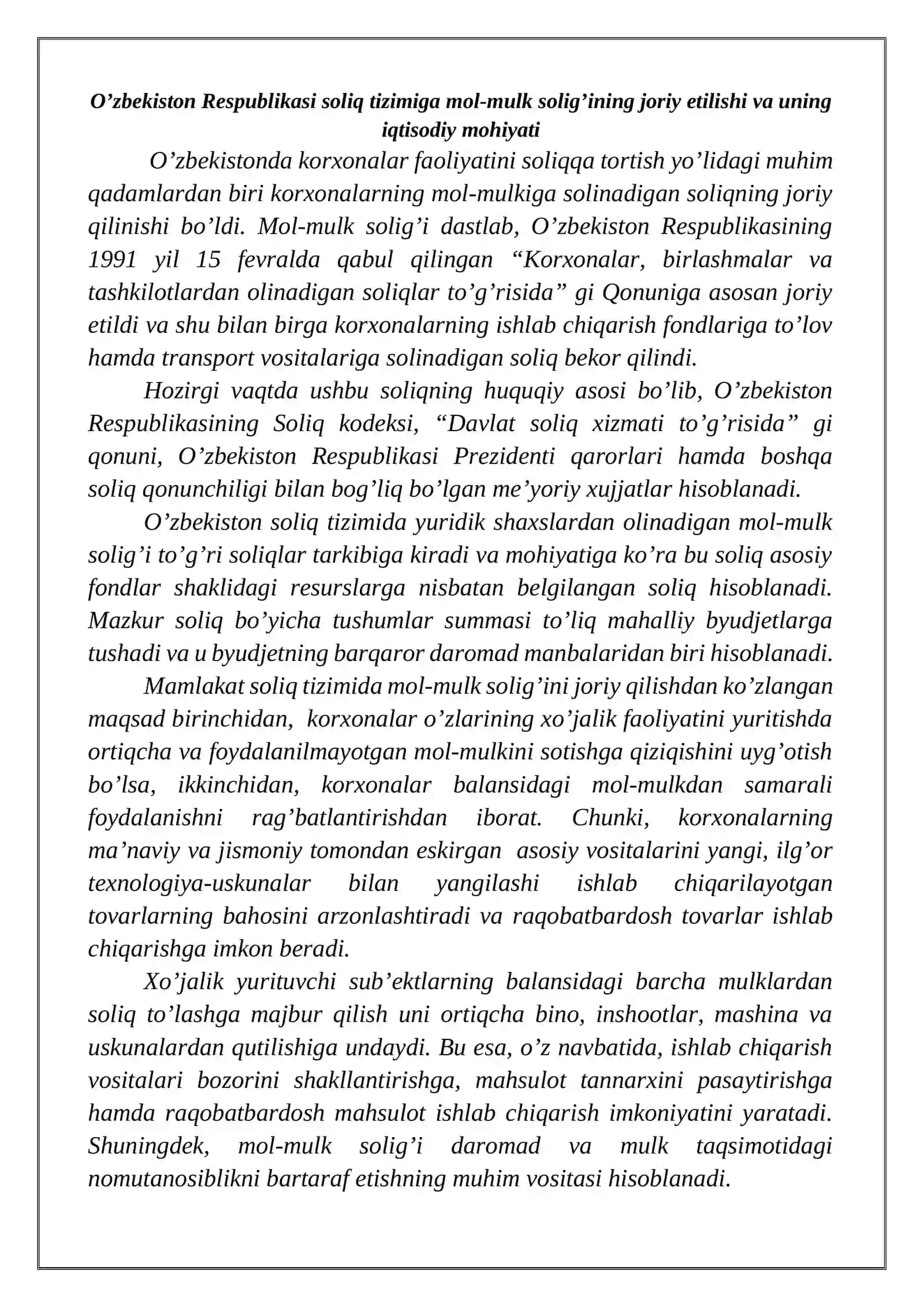 Yuridik shaxslardan olinadigan mol-mulk solig’i 2
