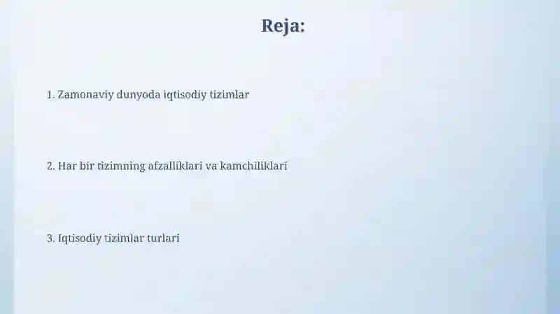 Iqtisodiy tizimlar 2