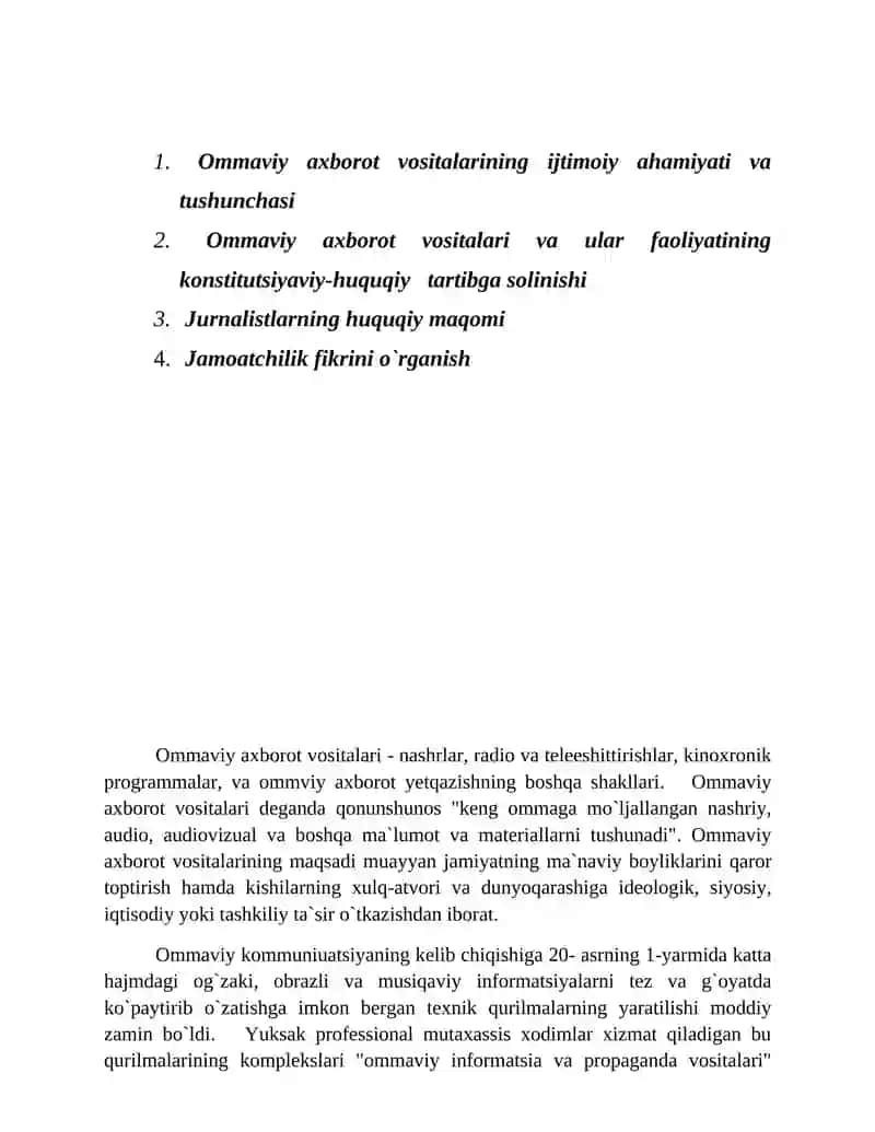 Ommaviy axborot vositalari faoliyati 2