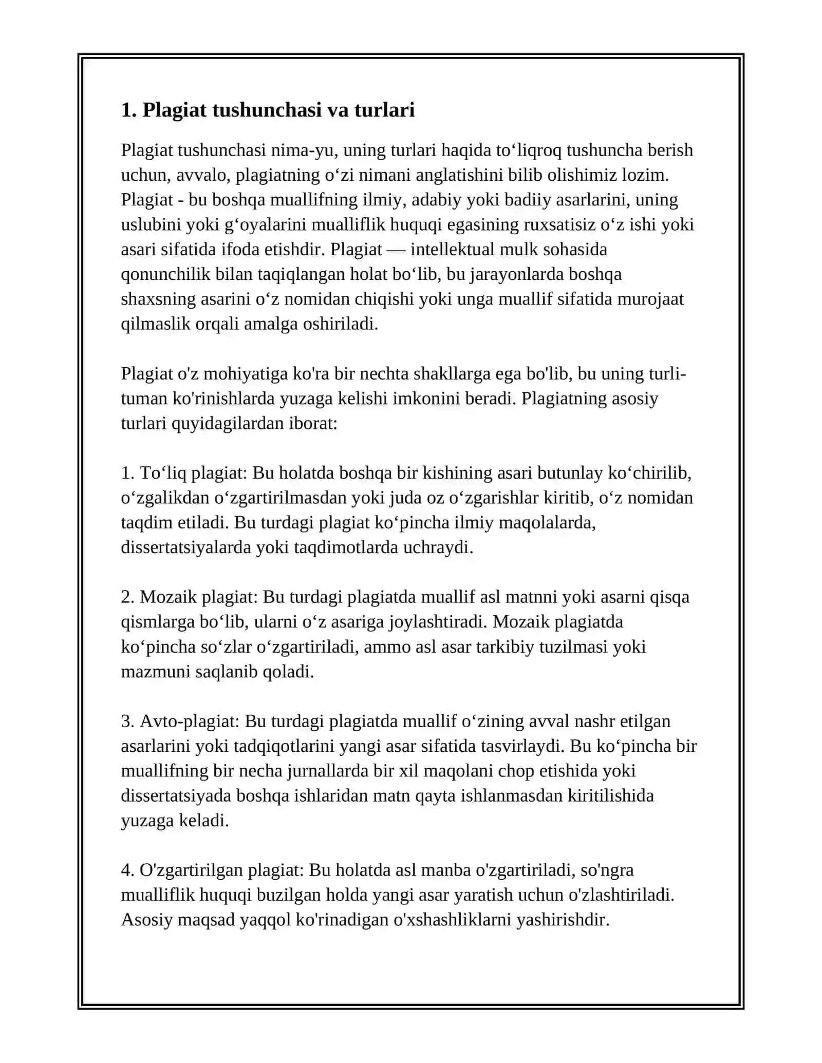 PLAGIAT VA UNING SALBIY OQIBATLARI 2