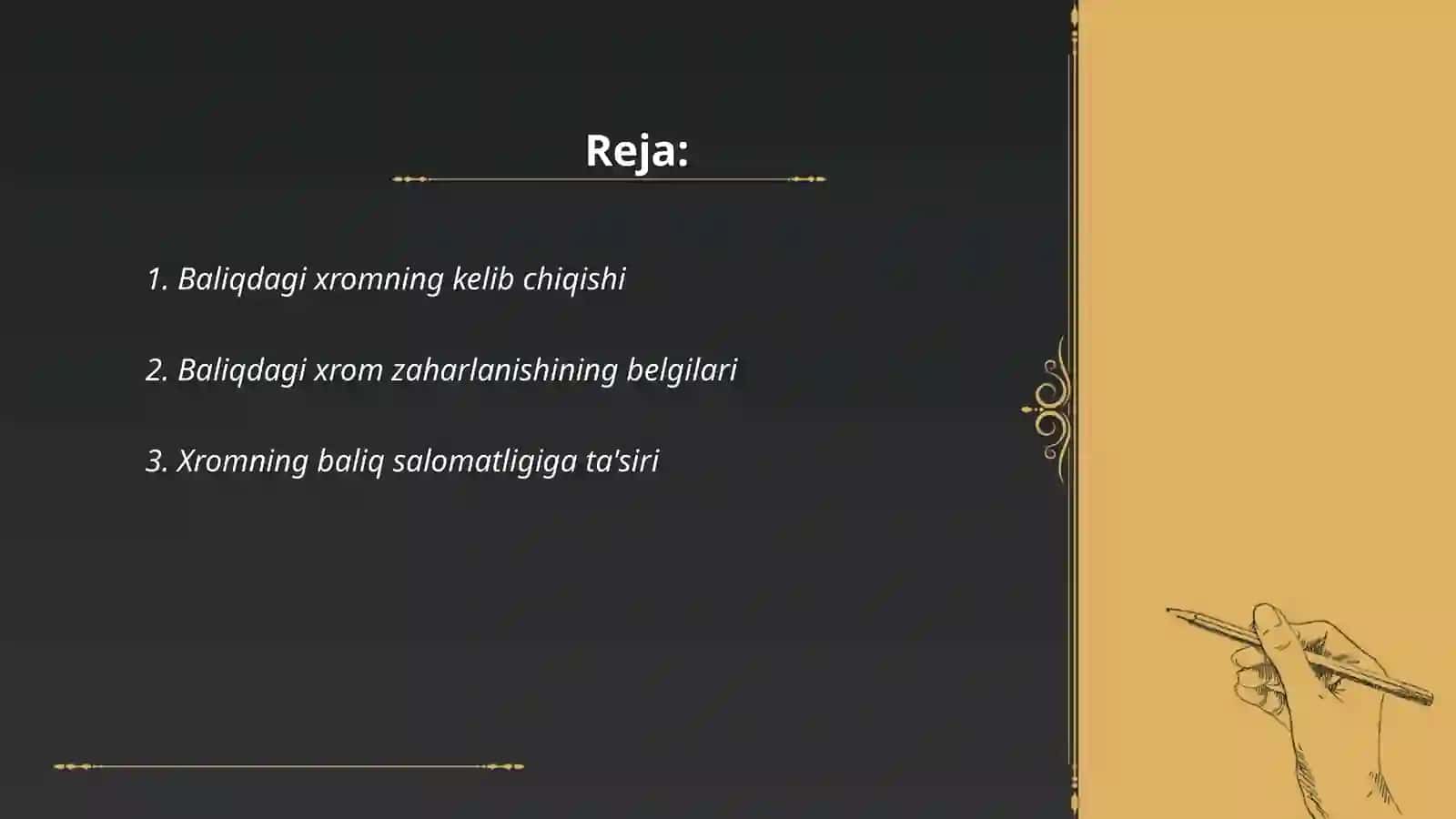 Baliqning xrom bilan zaharlanishi 2
