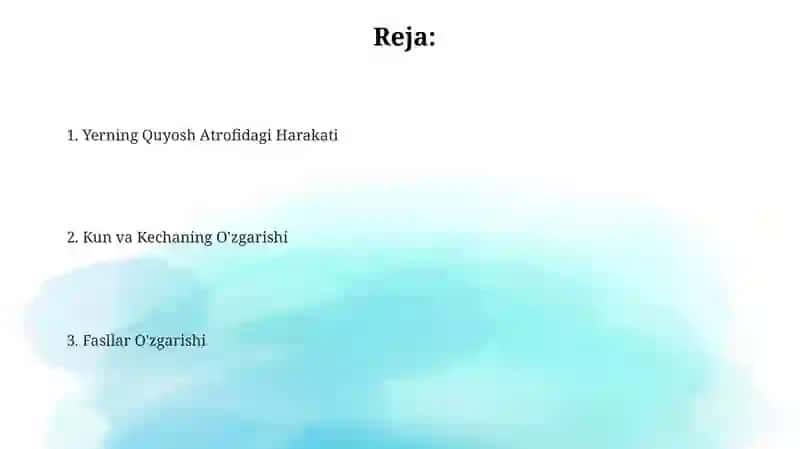 Yerning Quyosh Atrofidagi Harakati 2