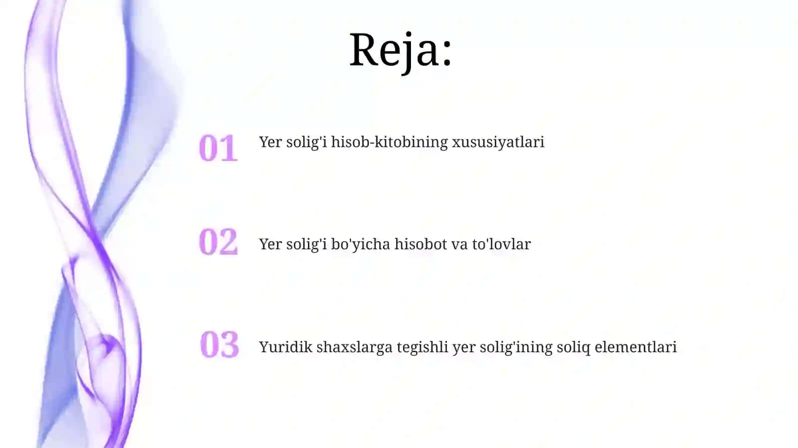 Yer solig'ining soliq elementlari 2