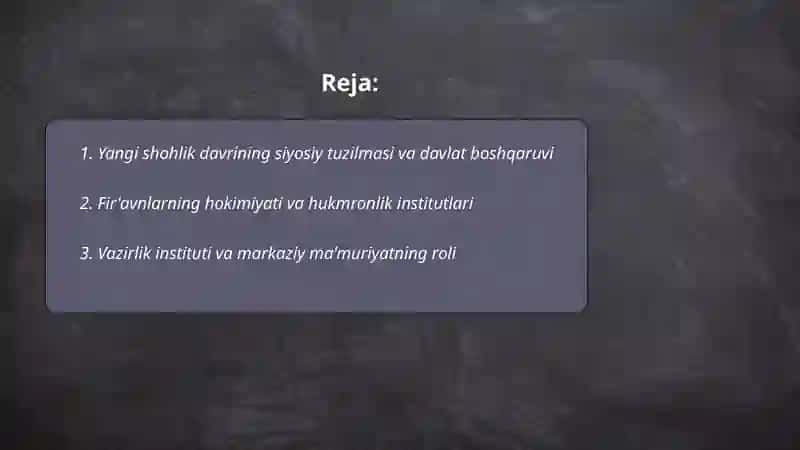 Yangi shohlik davri Misr siyosiy hayoti 2