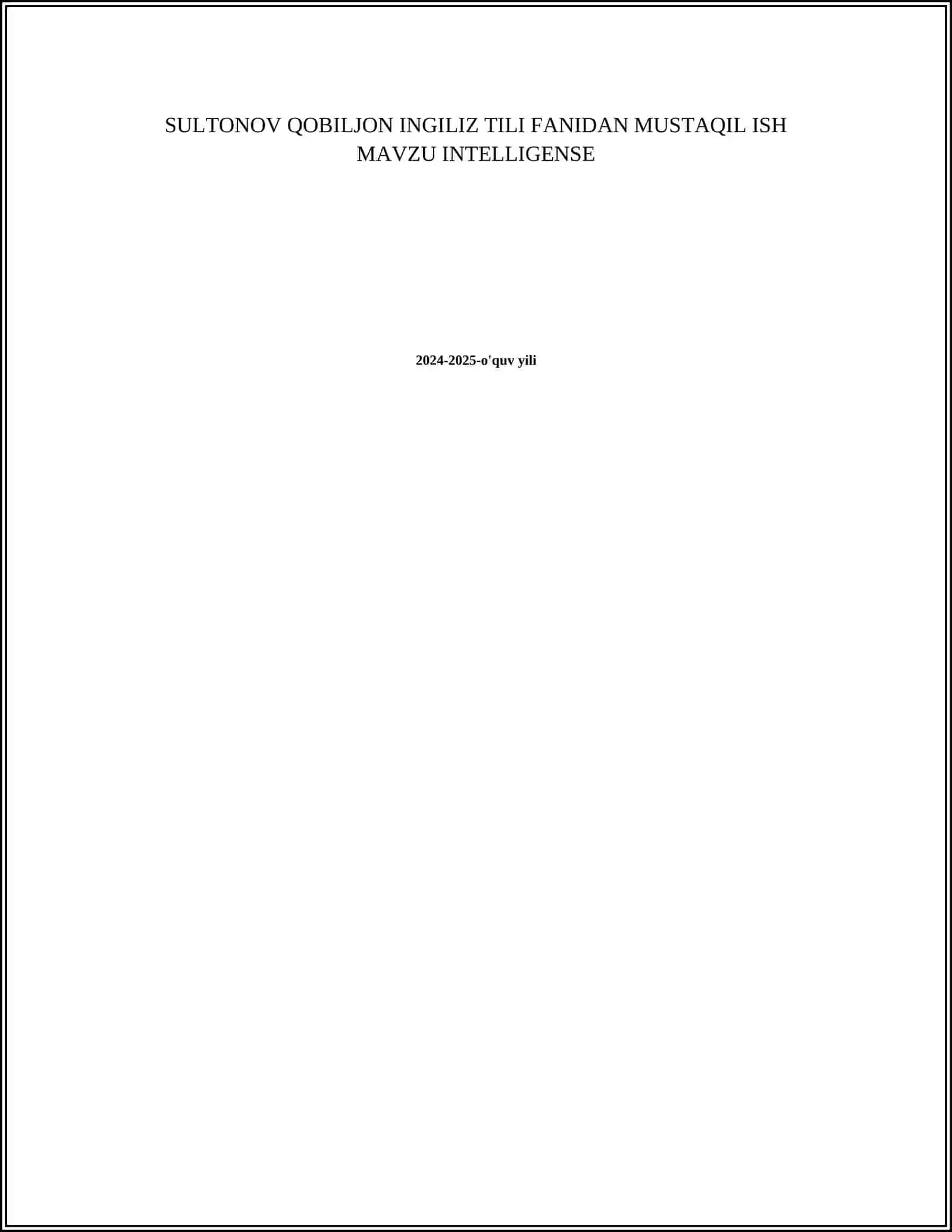 INTELLIGENSE 2
