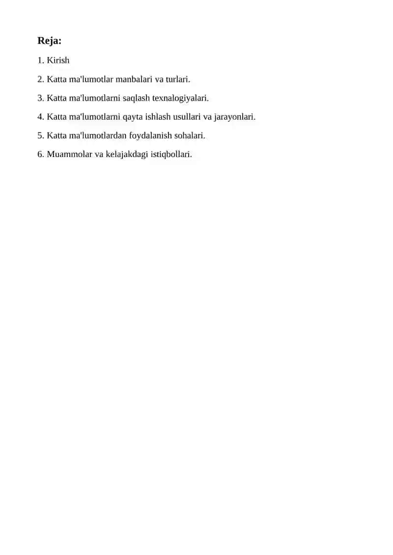 Katta ma’lumotlar (Big data) 2