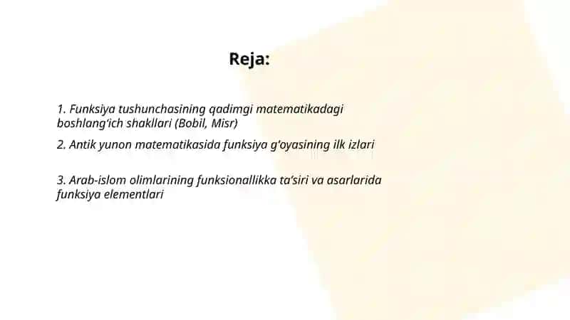 Funksiya tushunchasi tarixiy taraqqiyoti 2