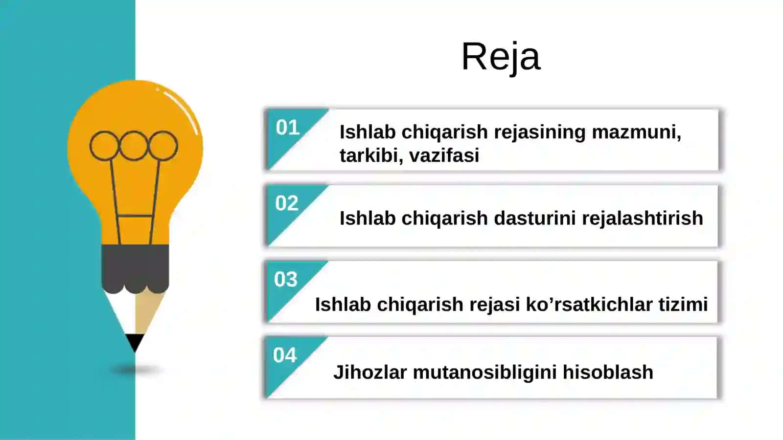 Ishlab chiqarish rejasi 2