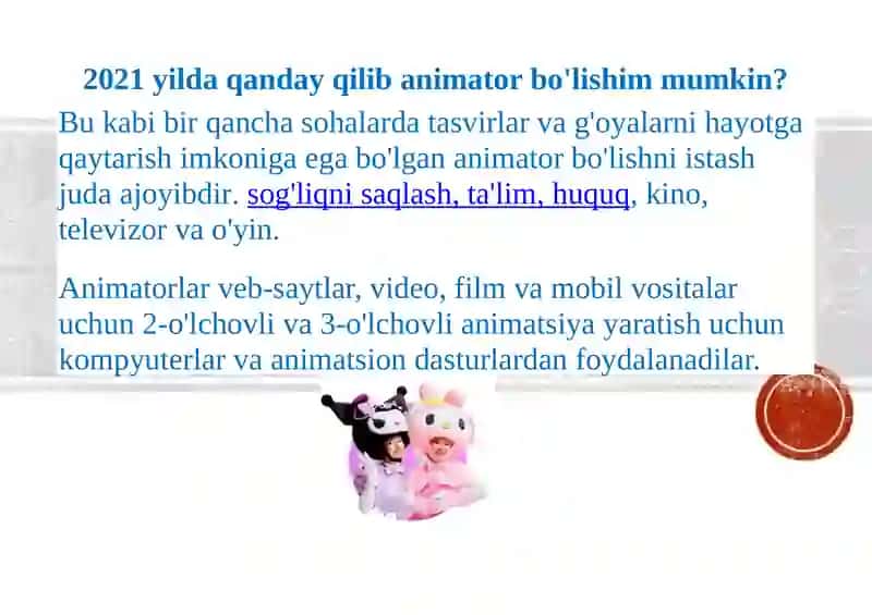 O'zbekistonda Animatorlik Xizmatini Rivojlantirish 2