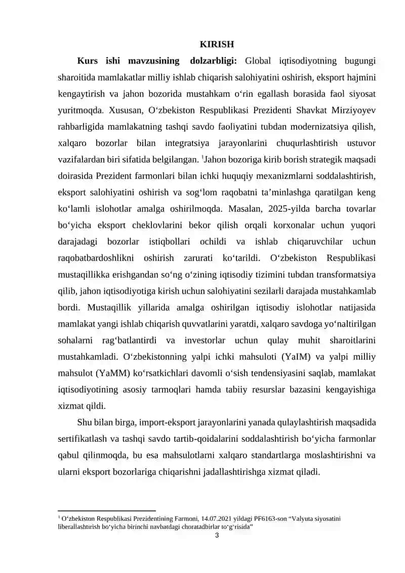 O‘zbekistonning jahon bozoriga kirib borish muammolari 2
