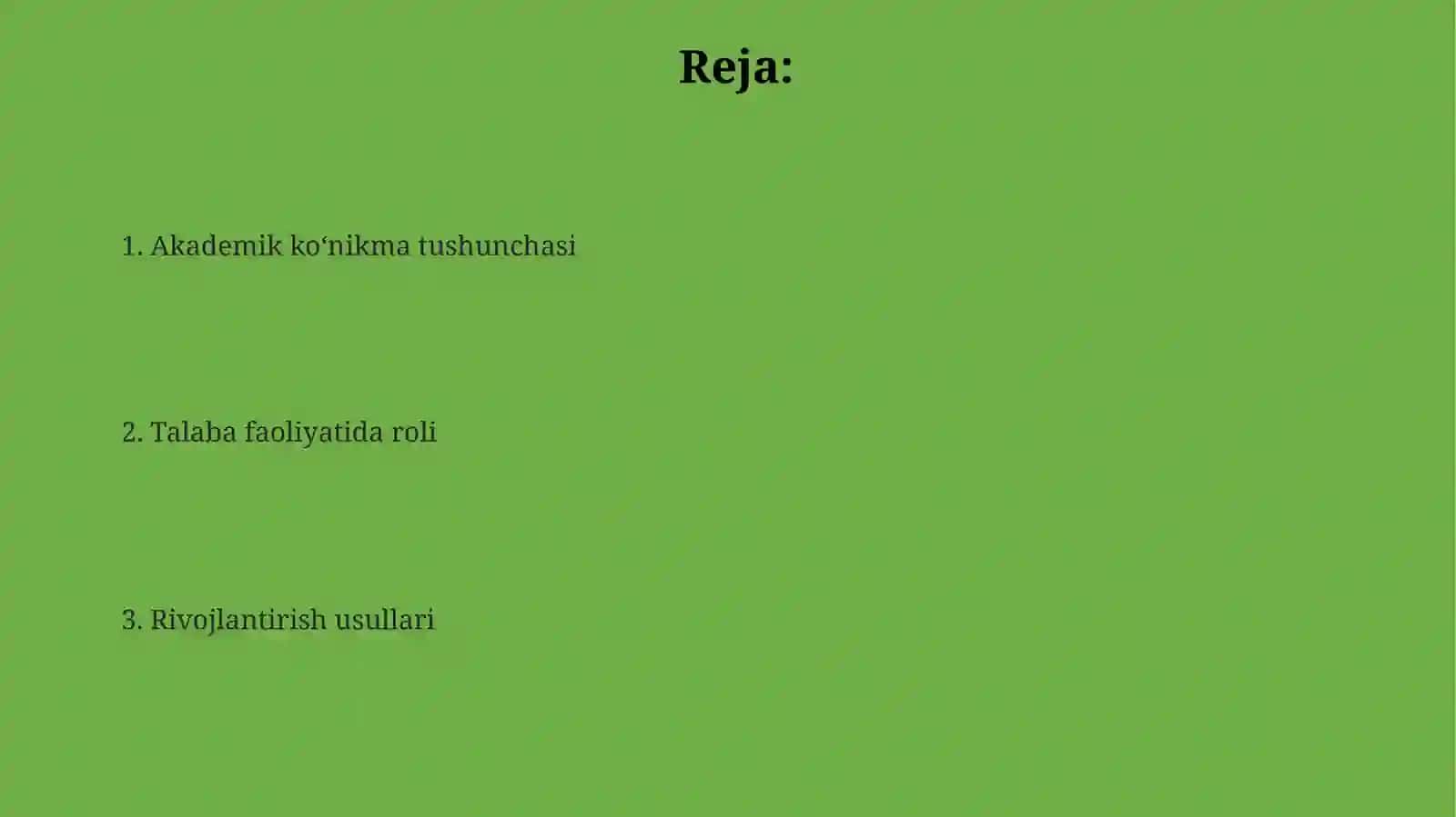 Akademik ko‘nikma tushunchasi 2