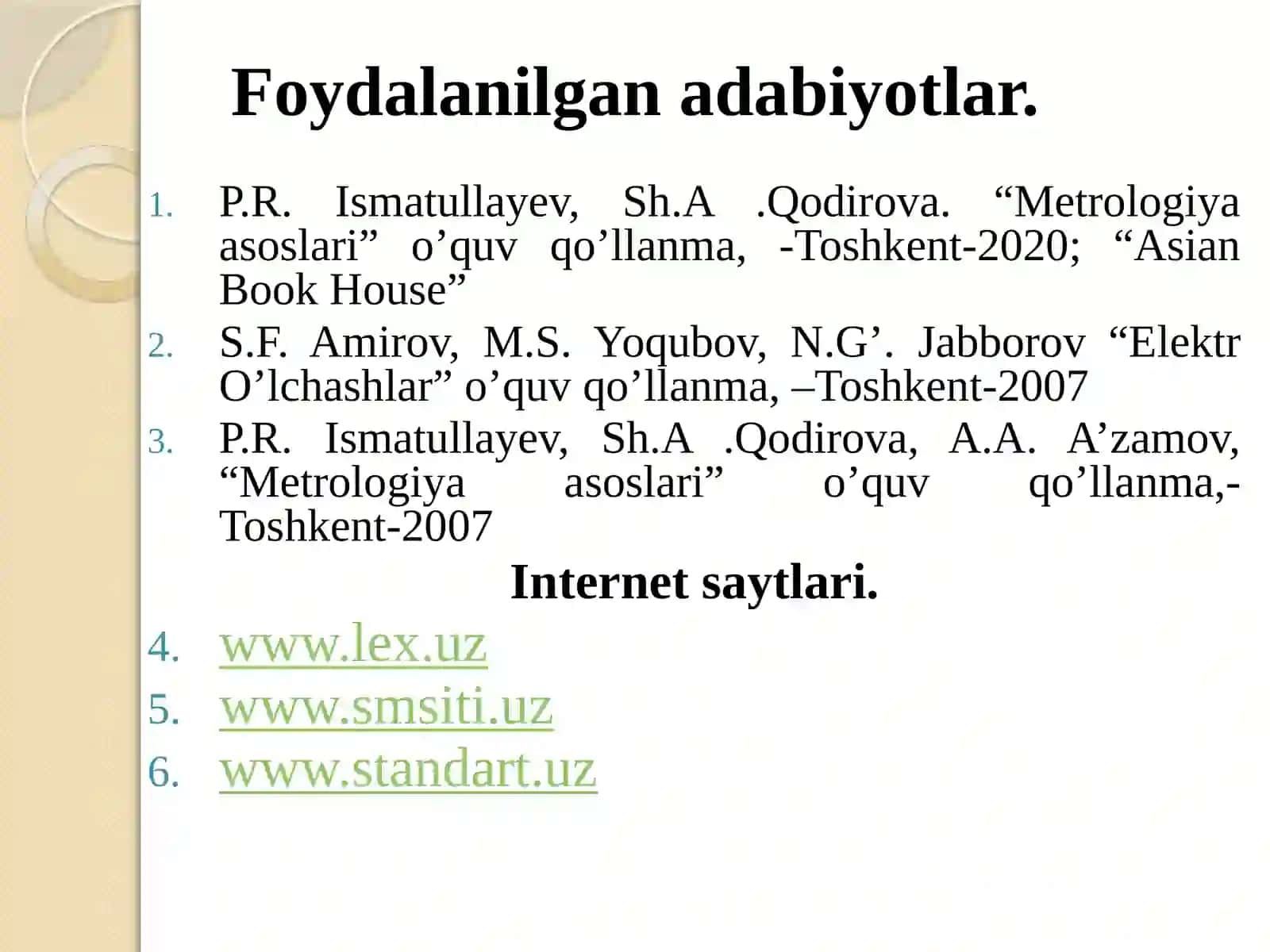 Muntazamxatoliklar va ularni bartarafqilish usullarini hisoblash 2
