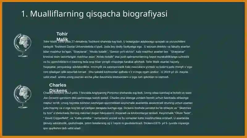 Tohir Malik "Alvidobolalik" qissasi va Charles Dickens "Katta umidlar" romani qiyosiy tahlili 2