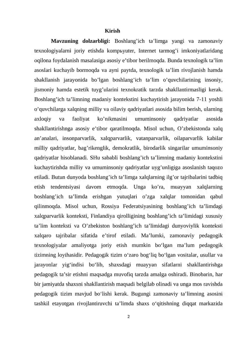 Boshlang’ich ta’lim mazmuni va uning mohiyati 2
