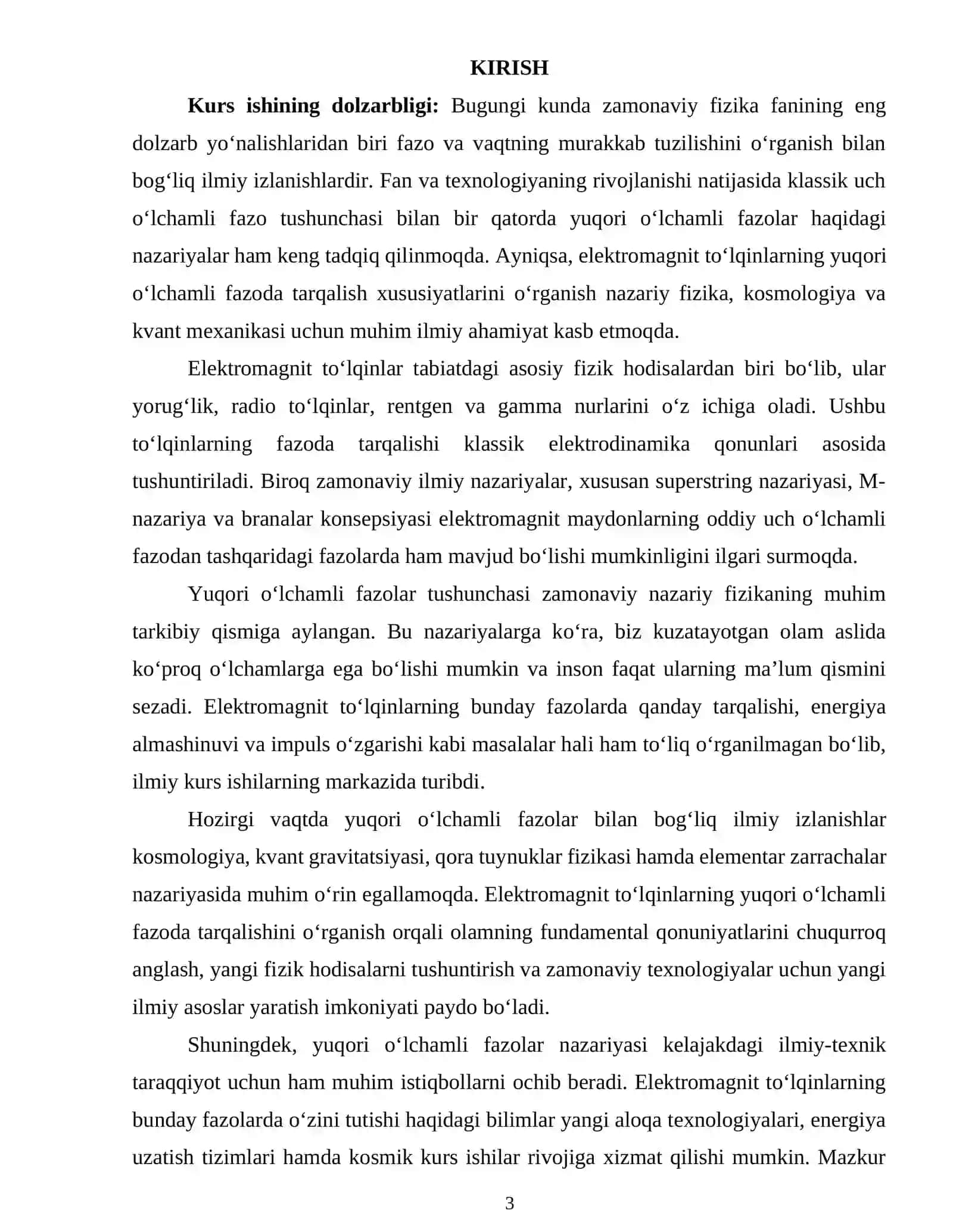 Elektromagnit toʻlqinlarning yuqori o'lchamli fazoda tarqalishi.docx 2