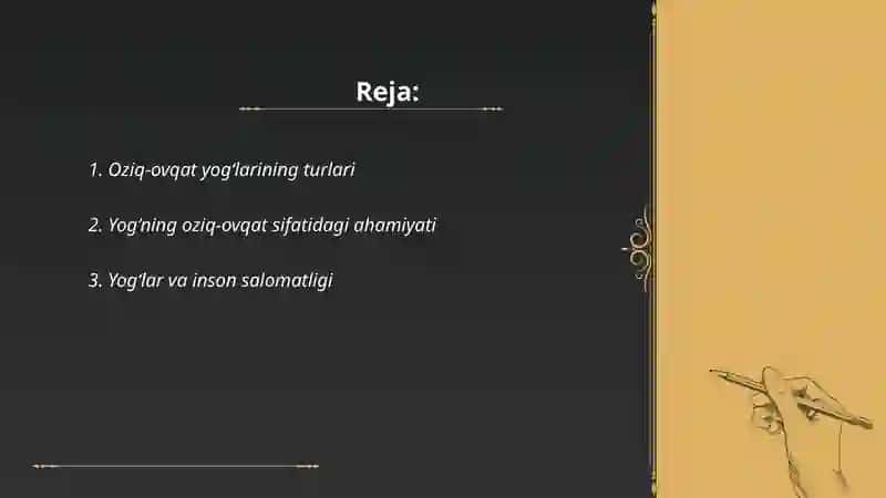 Oziq ovqat yoğlari 2