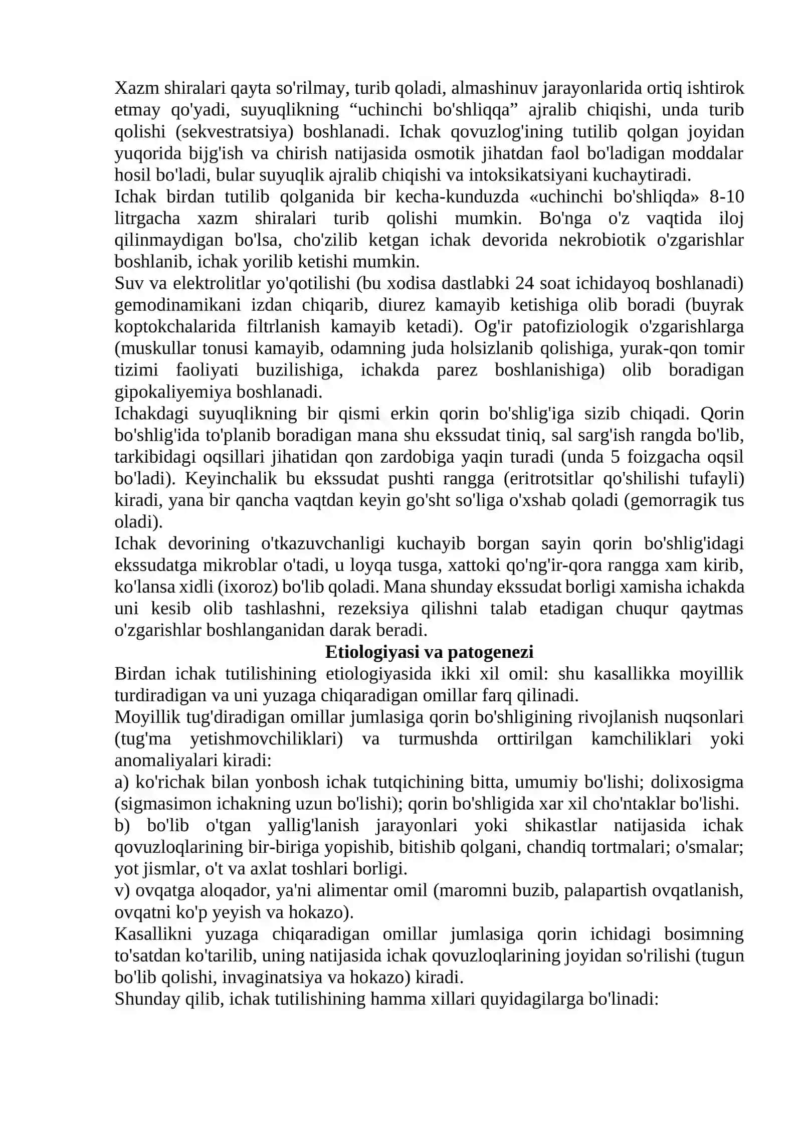 O`TKIR ICHAK TUTILISHI (ileus) 2