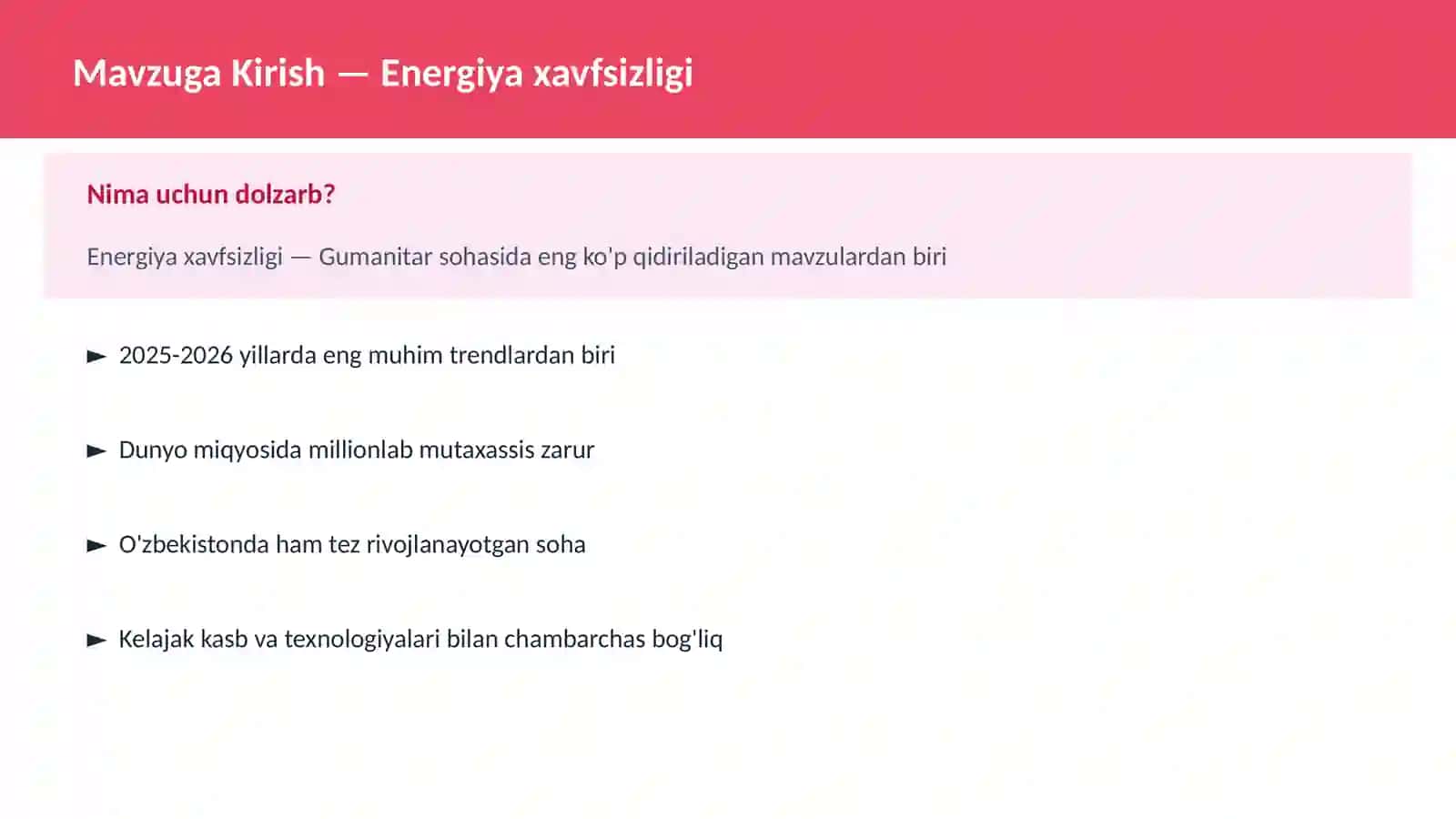 Energiya xavfsizligi 2