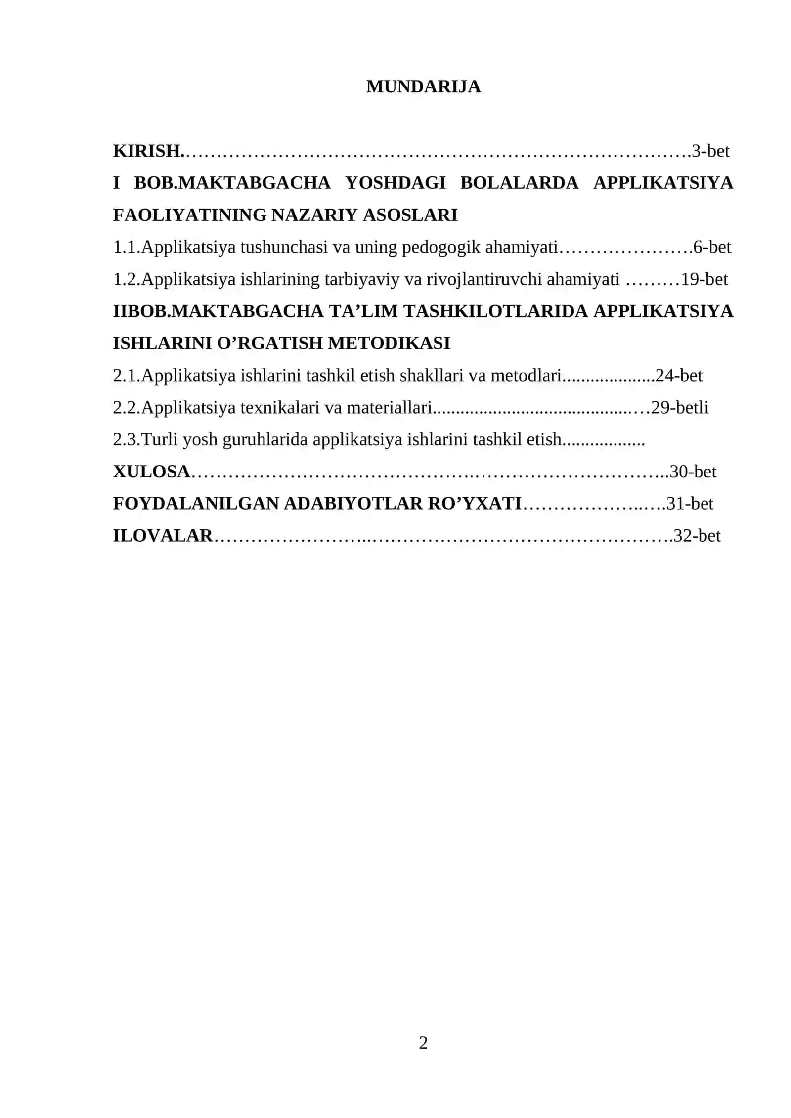 TASVIRIY FAOLIYATGA O’RGATISH METODIKASI 2