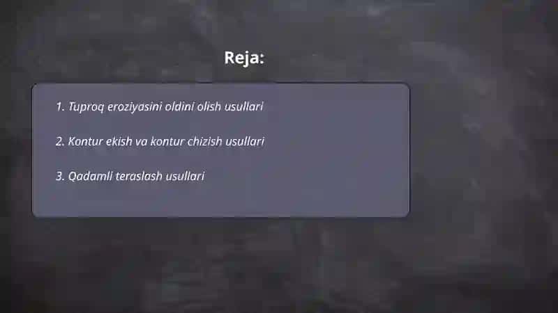 Tuproq eroziyasini oldini olish usullari 2