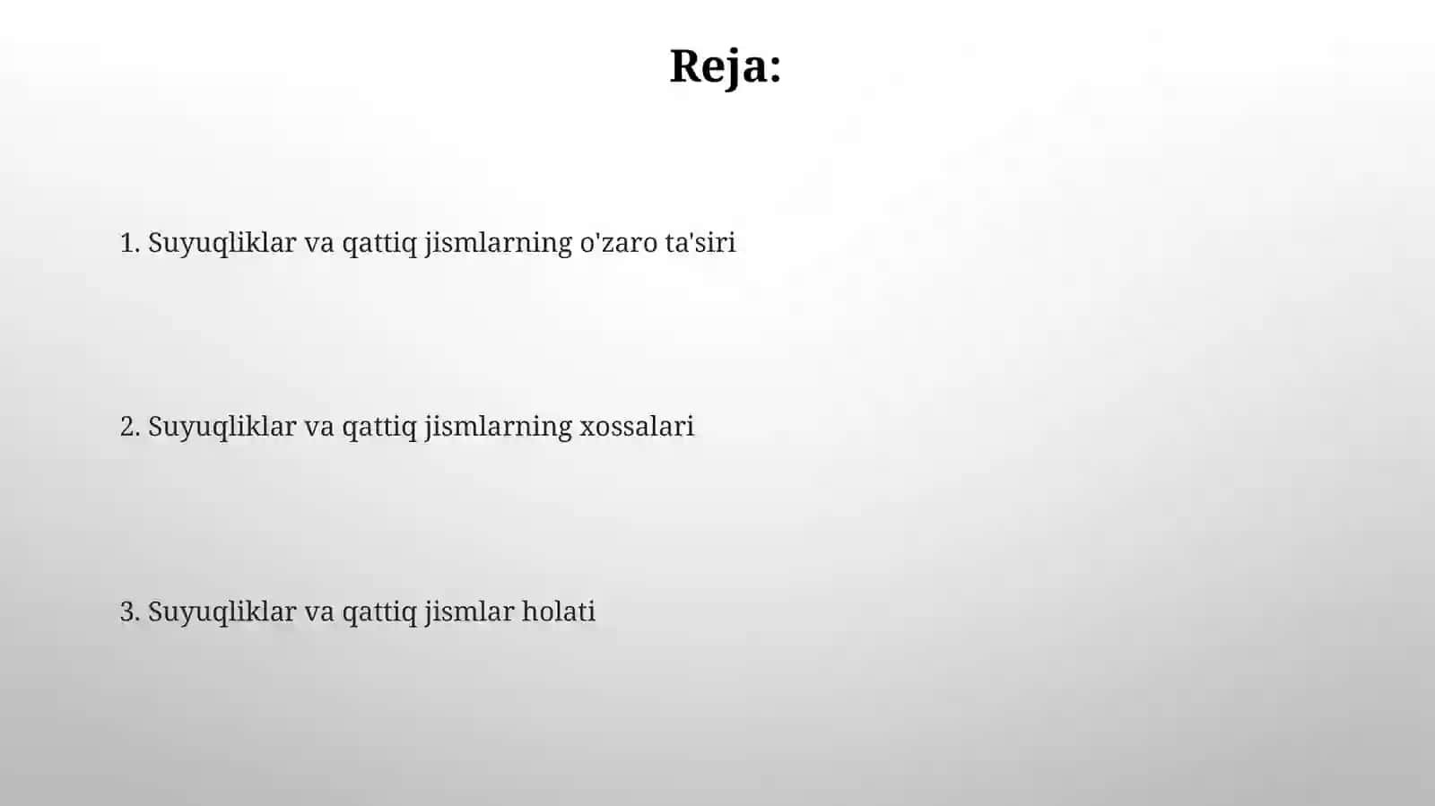 SUYUQLIKLAR VA QATTIQJISMLAR 2