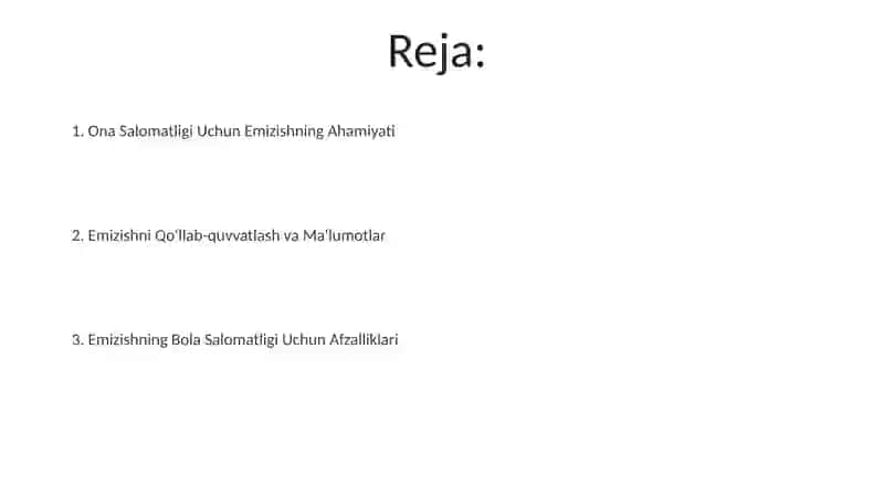 Emizish salomatligi uchun ahamiyati 2