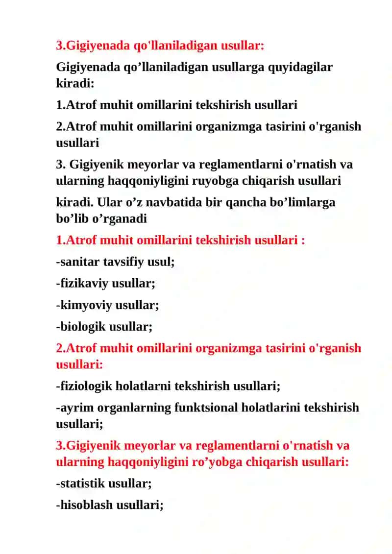 Gigiyena fanining asosiy vazifalari 2