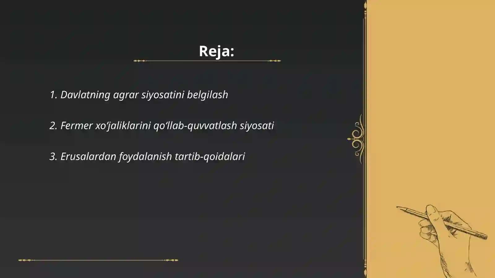 Davlatning Agrar siyosati 2