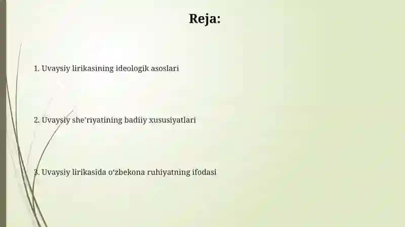 Uvaysiy lirikasining gʻoyaviy asoslari 2
