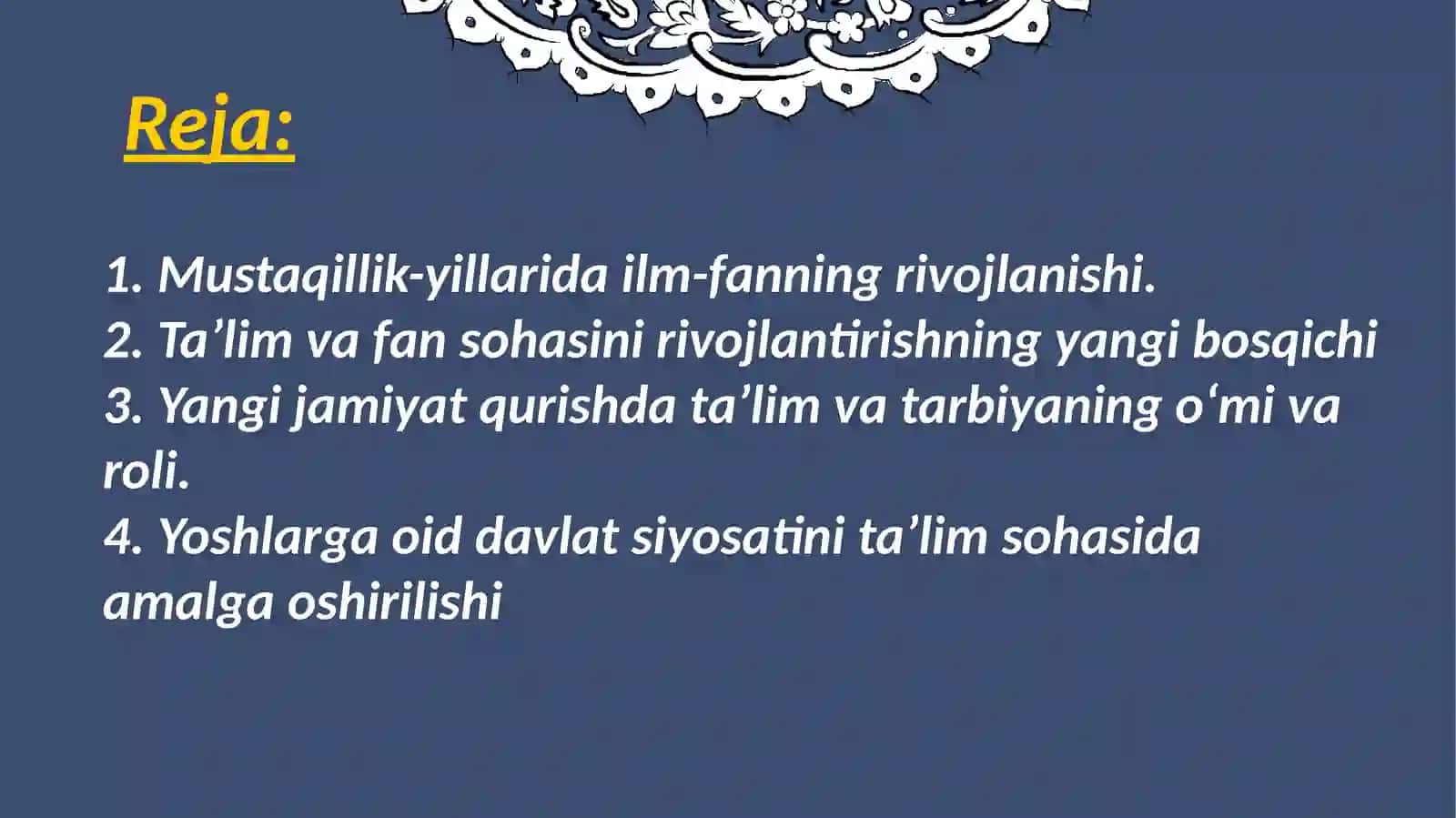 Yangi Oʻzbekistonda taʼlim tizimidagi islohotlar 2
