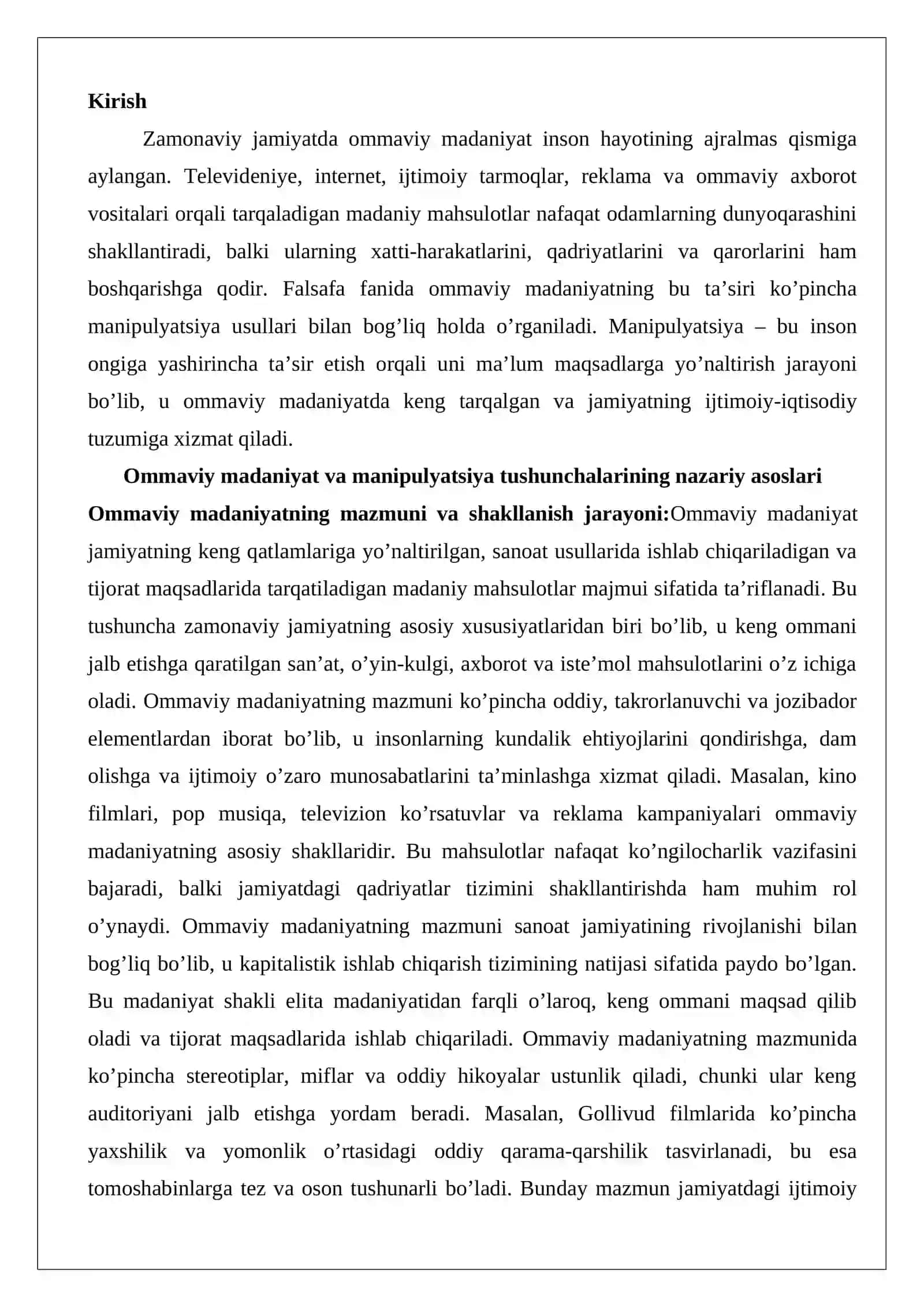 Ommaviy madaniyatda manipulyatsiya usullarining tahlili 2