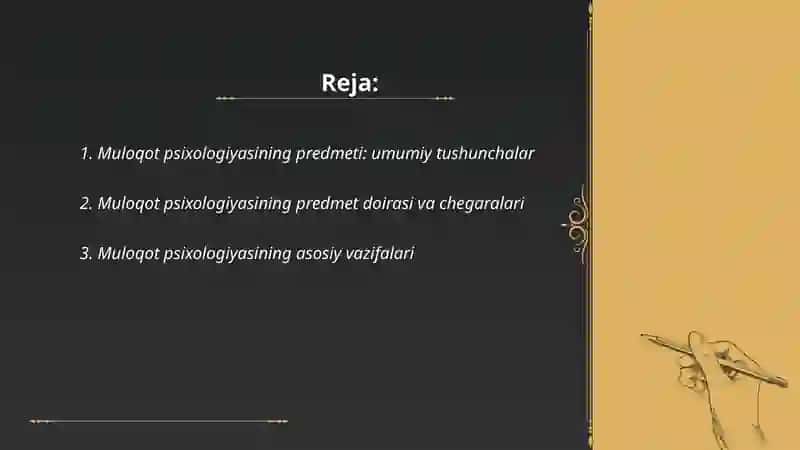 Muloqot psixologiyasining predmeti va vazifalari 2
