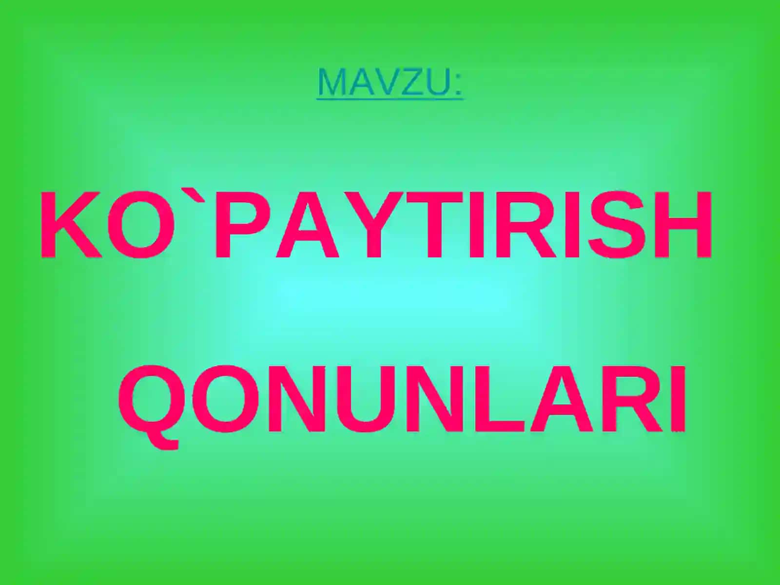 MATEMATIKA FANI O`QITUVCHISI TO`YCHIYEV 2