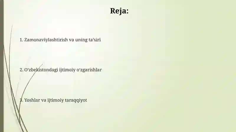 Oʻzbekiston Respublikasidagi ijtimoiy ozgarishlar 2