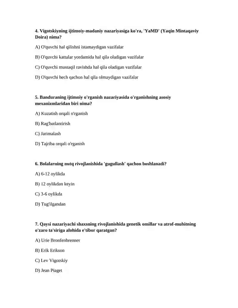 Rivojlanish teoriyasi 2