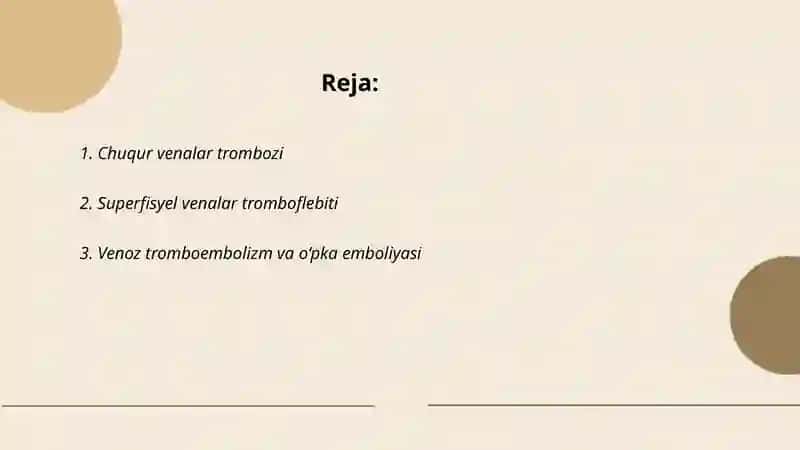 Vena va limfa tomirlari patologiyasi 2