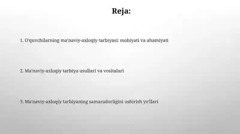 O'quvchilarni ma'naviy-axloqiy tarbiyalash 2